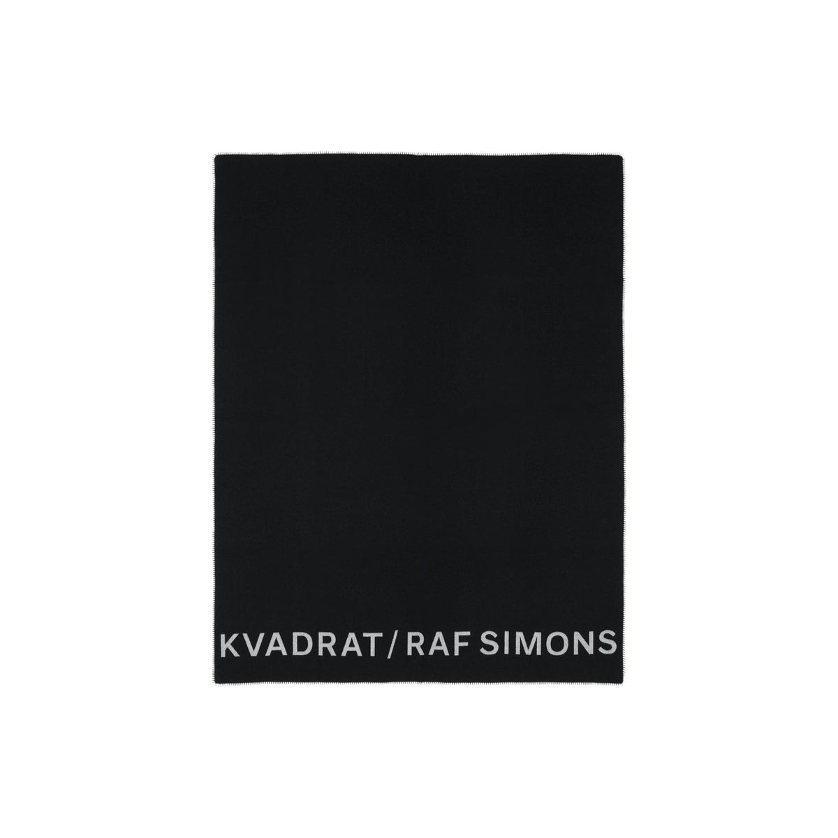 Double Face Wool Throw with Logo - Black/Off White - Decken - Kvadrat/Raf Simons