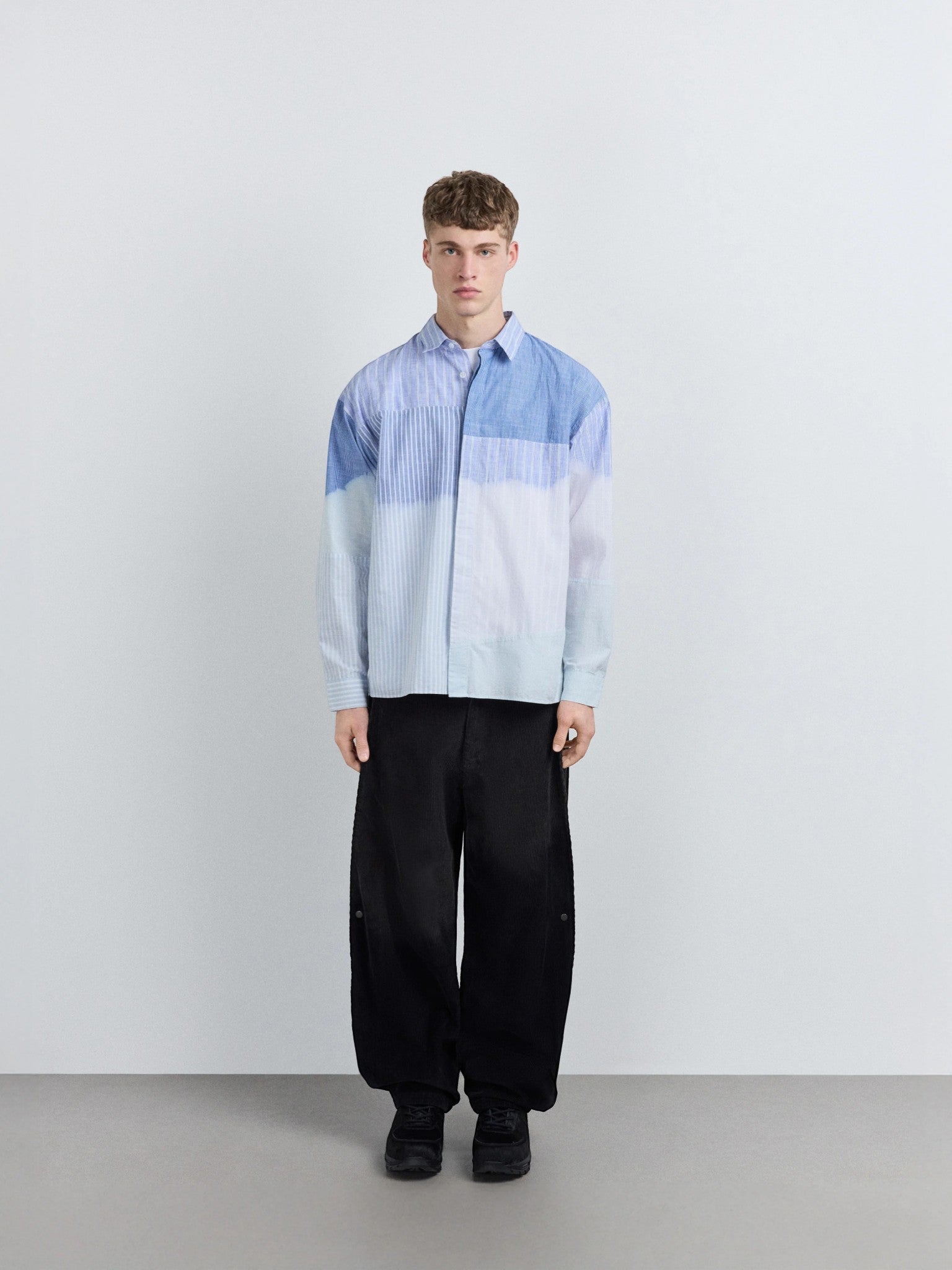 A - COLD - WALL Fade Out Stripe Shirt Blue - A - COLD - WALL