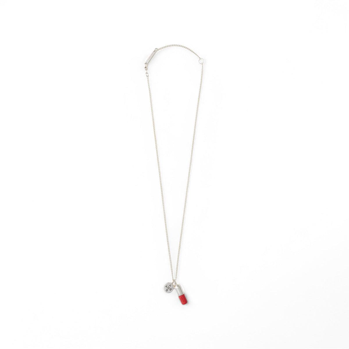 Ambush Pill-Charm Necklace 2 Silver-Red | A KONZEPT