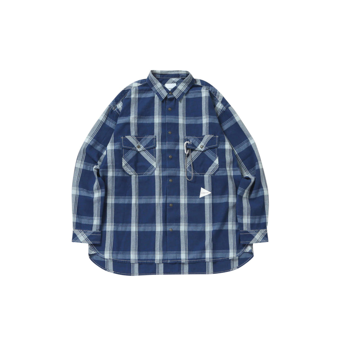 And Wander Indigo Check LS Shirt - and wander