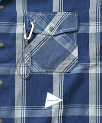 And Wander Indigo Check LS Shirt - and wander