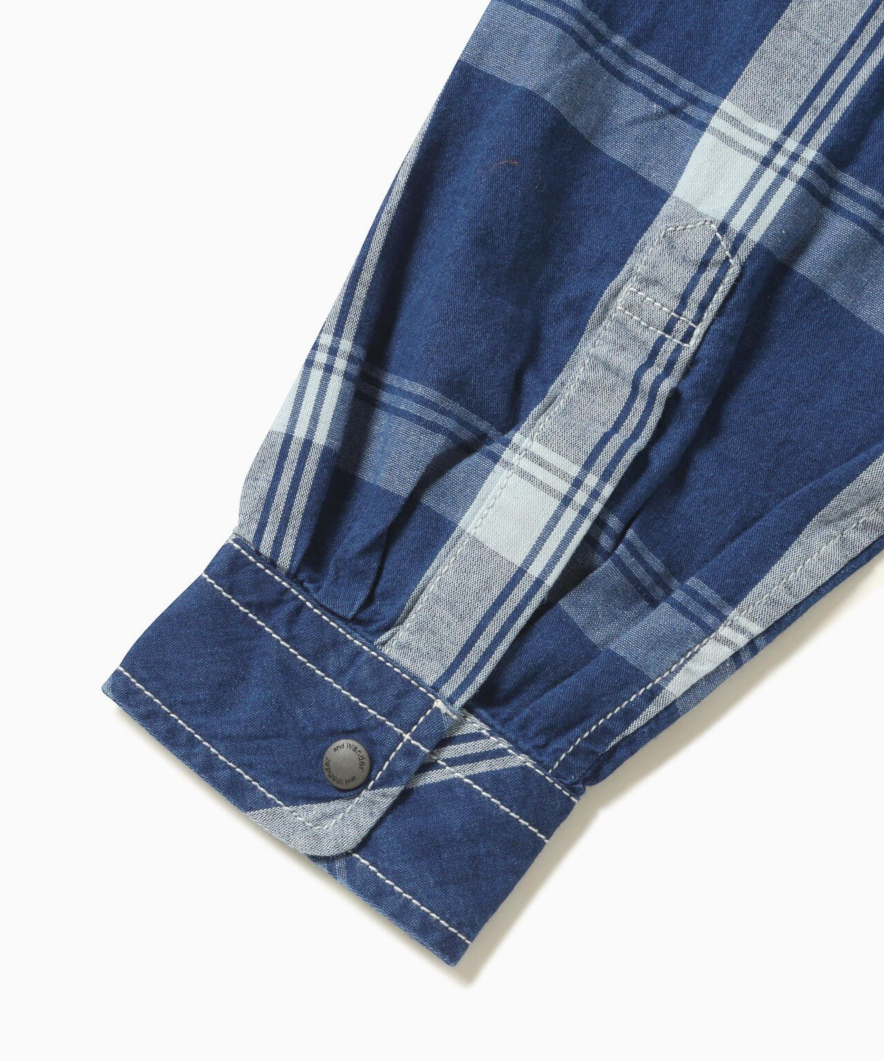 And Wander Indigo Check LS Shirt - and wander