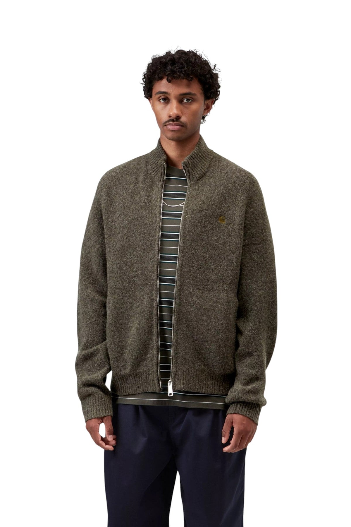 Carhartt WIP Curtis Sweater Jacket Tangled Shungite - Carhartt WIP