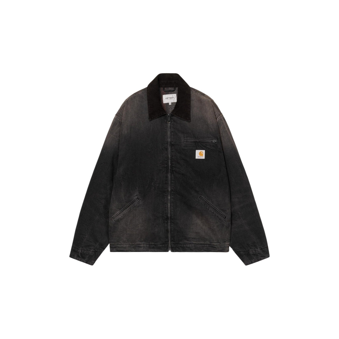 Carhartt WIP OG Detroit Jacket Black / Black, Tobacco used wash - Carhartt WIP