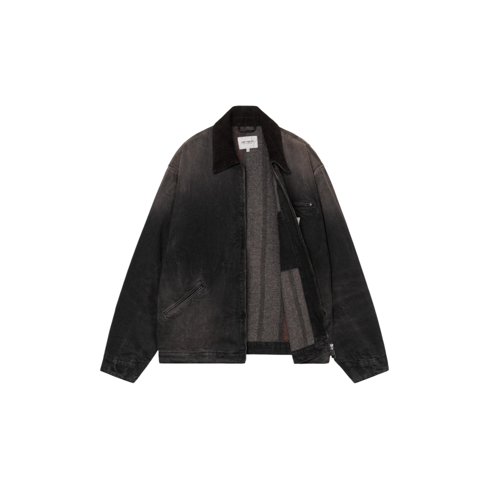 Carhartt WIP OG Detroit Jacket Black / Black, Tobacco used wash - Carhartt WIP