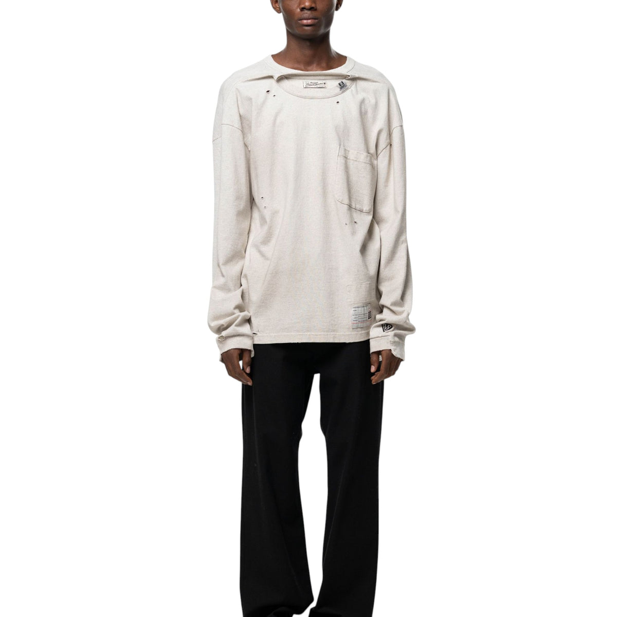 Maison MIHARA YASUHIRO Thermal Combined Long Sleeve T-Shirt White