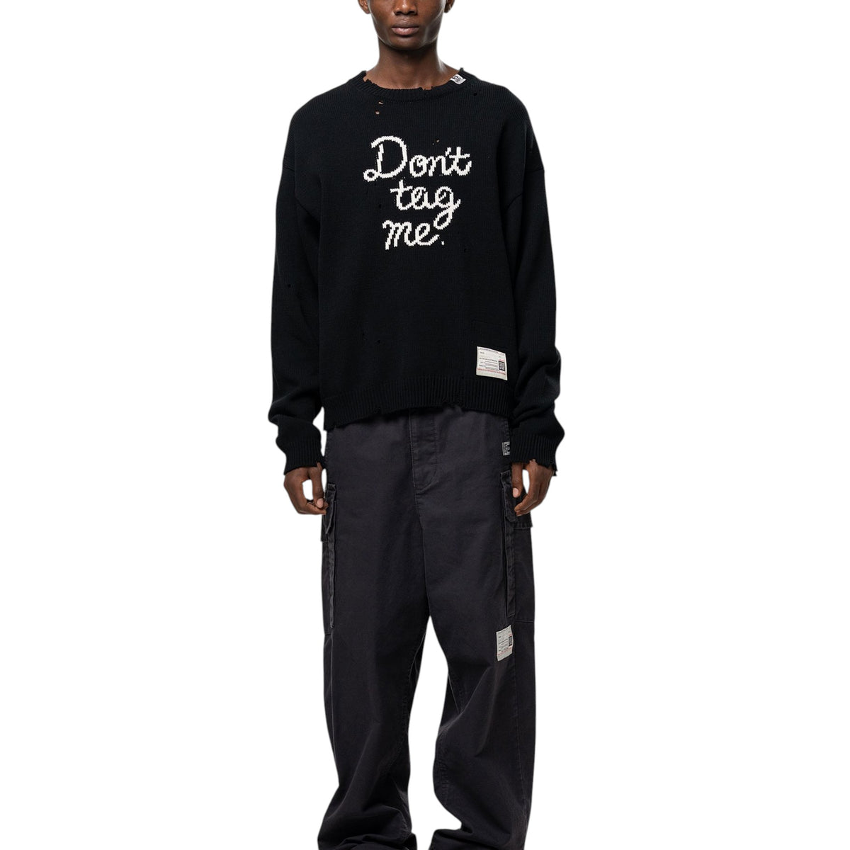 Maison MIHARA YASUHIRO Don't Tag Me Jacquard Knit Sweater Black