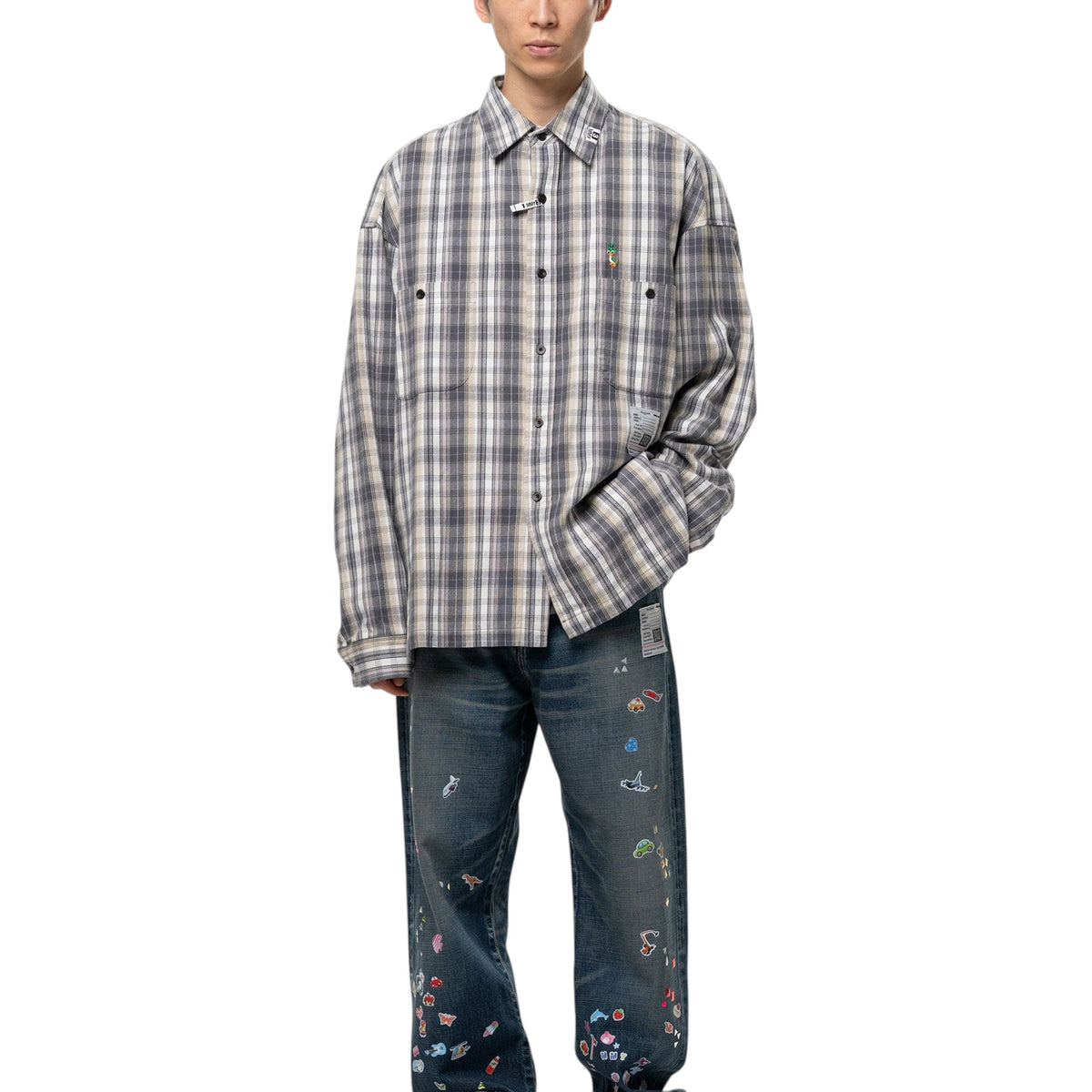 Maison MIHARA YASUHIRO Check Long Sleeve Shirt Black
