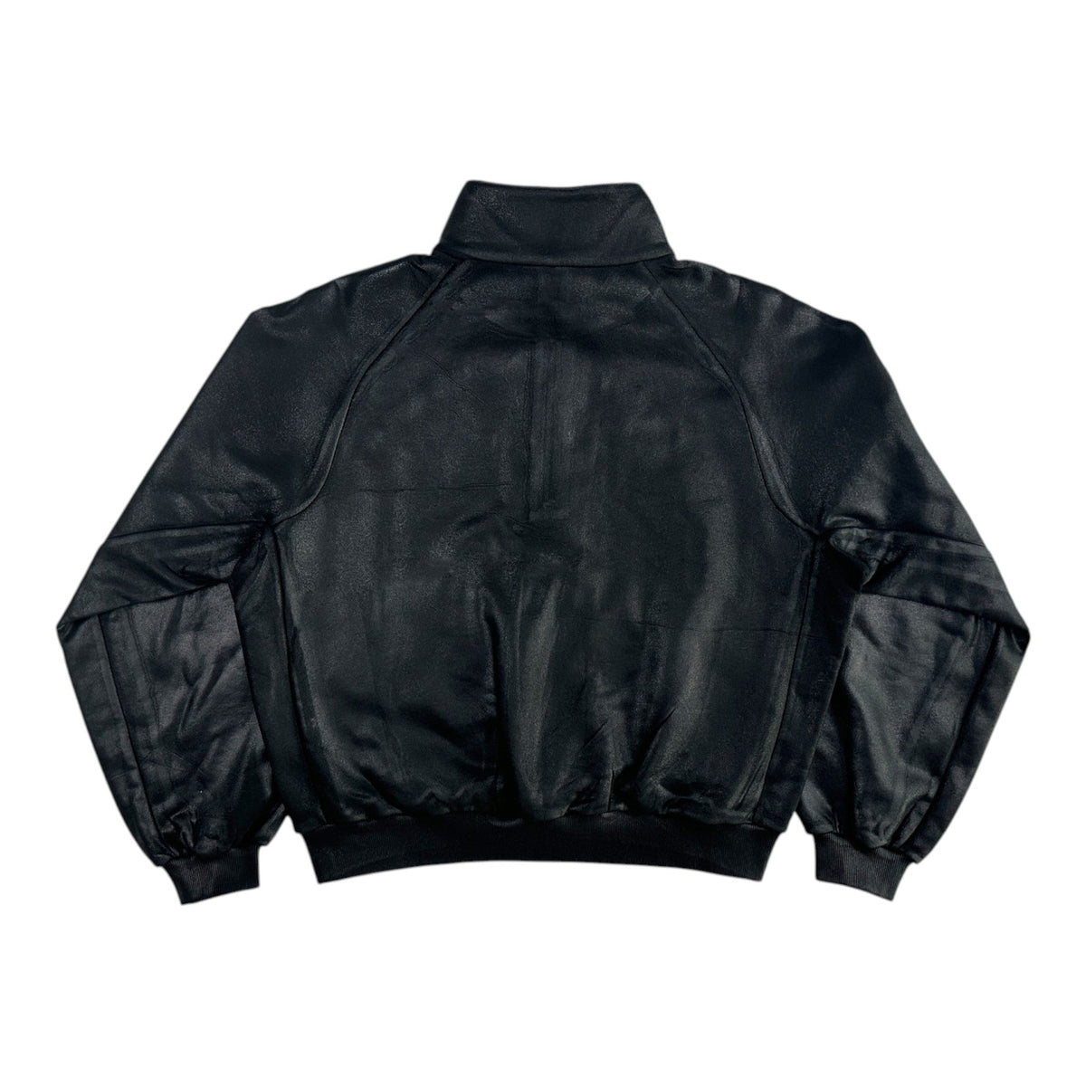 DINGYUN ZHANG Coated Zip Neck Sweatshirt Onyx - DINGYUNG ZHANG
