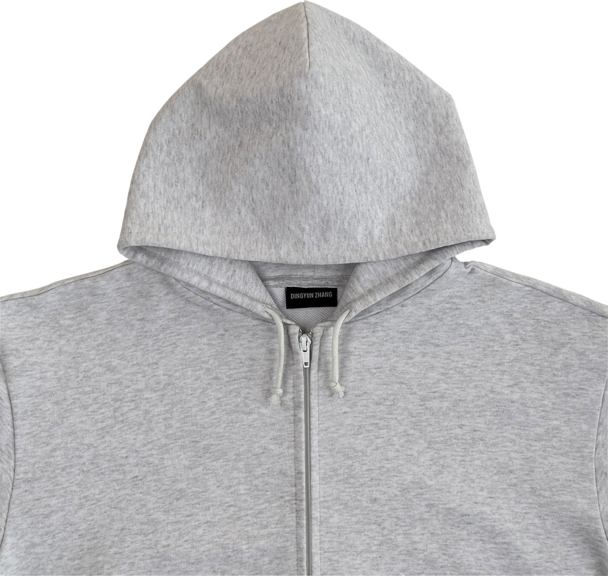 DINGYUN ZHANG Crew Hoodie Slim Fit Heather Gray - DINGYUNG ZHANG