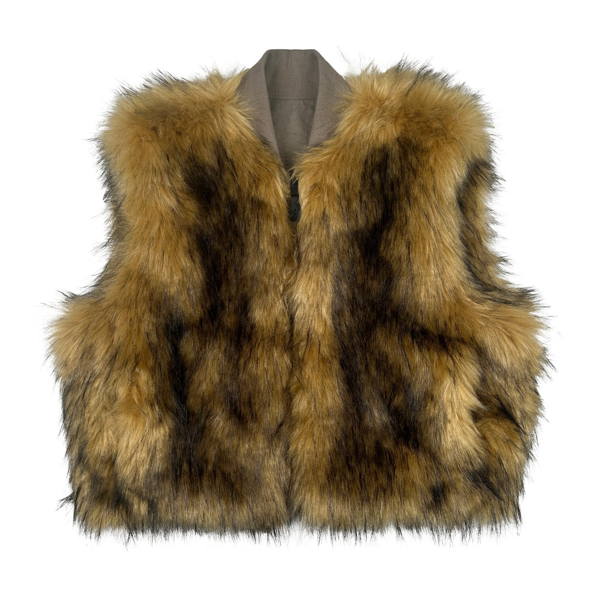 DINGYUN ZHANG Reversible Faux Fur Gilet Coyote - DINGYUNG ZHANG