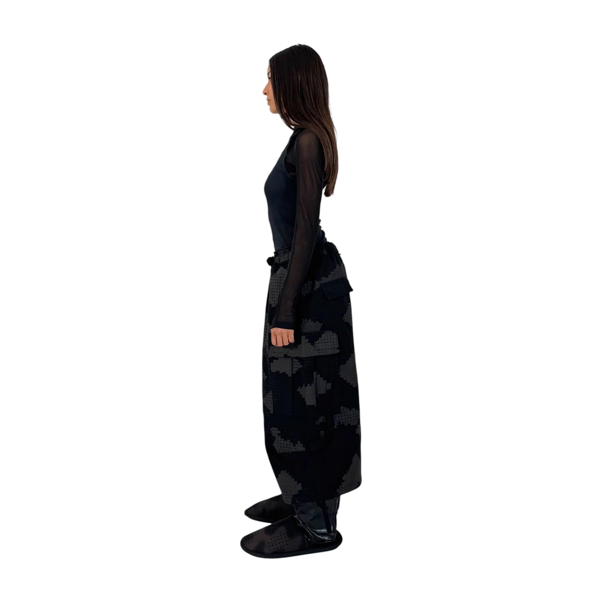 DINGYUNG ZHANG Grid Camo Cargo Shorts - DINGYUNG ZHANG