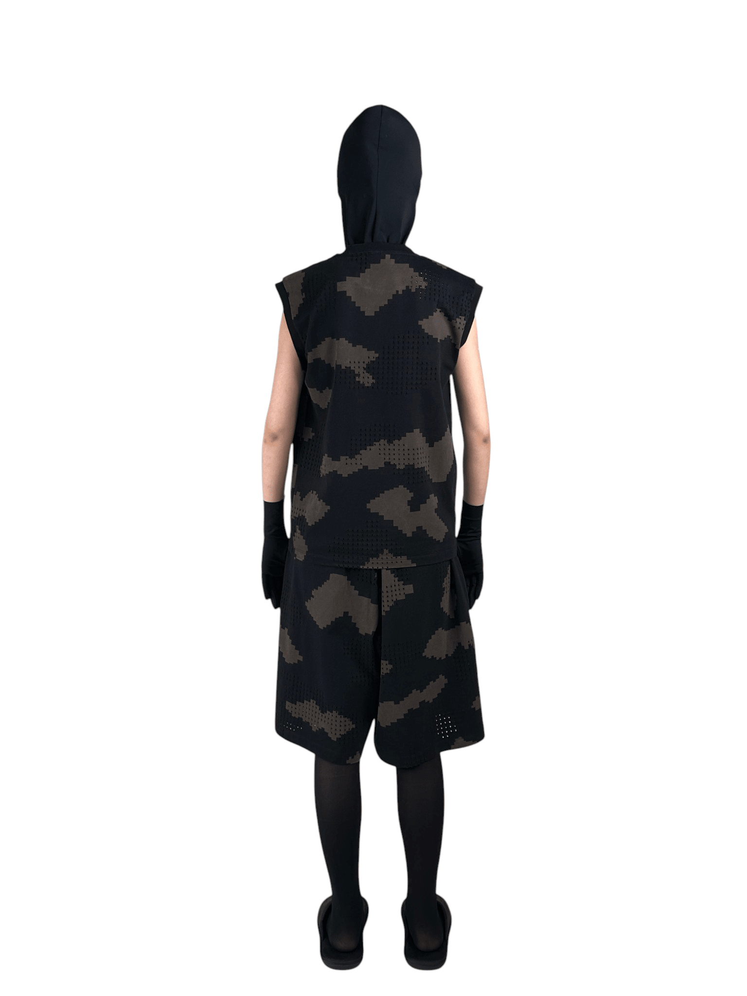 DINGYUNG ZHANG Grid Camo Court Shorts - DINGYUNG ZHANG