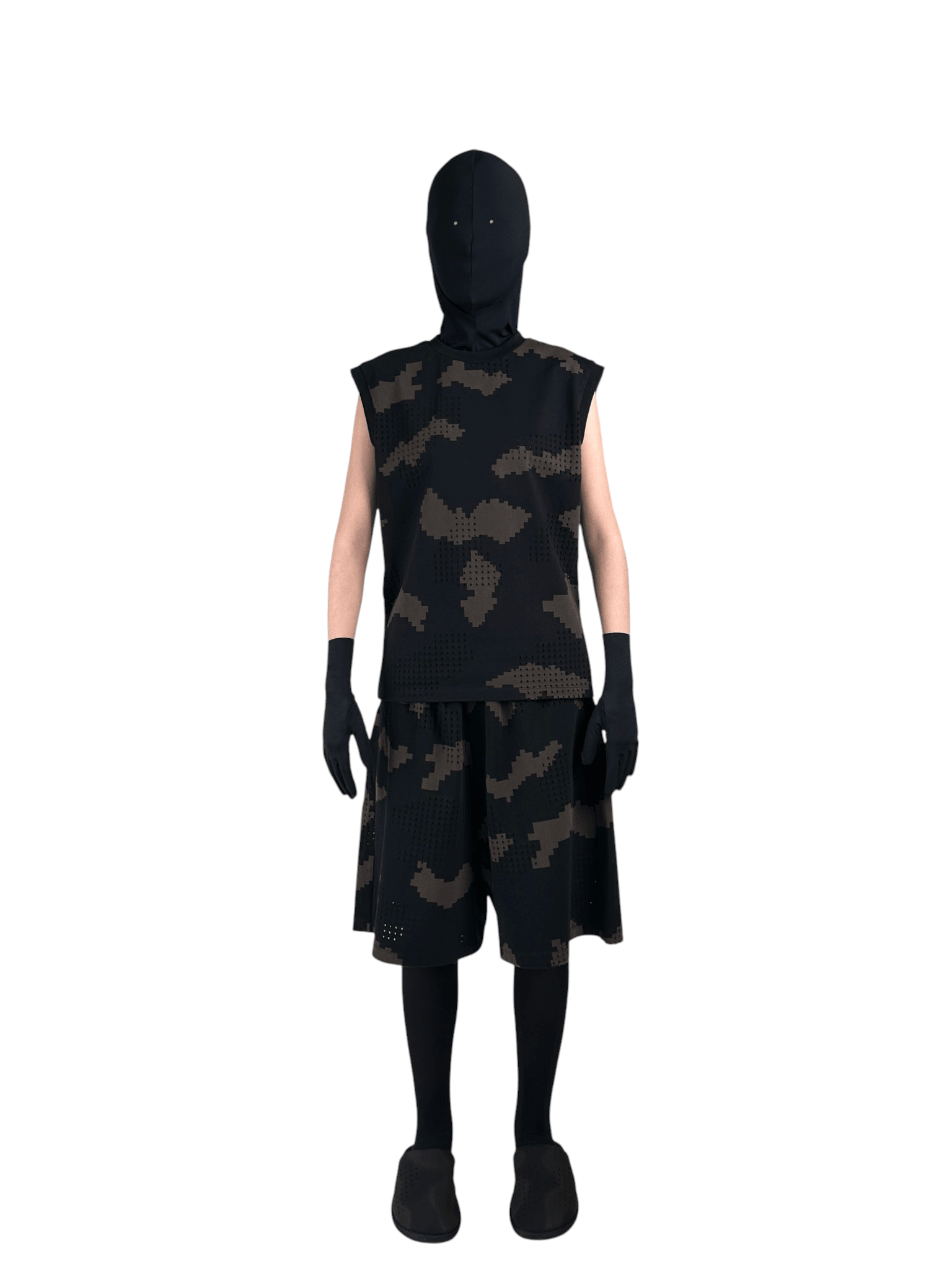 DINGYUNG ZHANG Grid Camo Court Shorts - DINGYUNG ZHANG