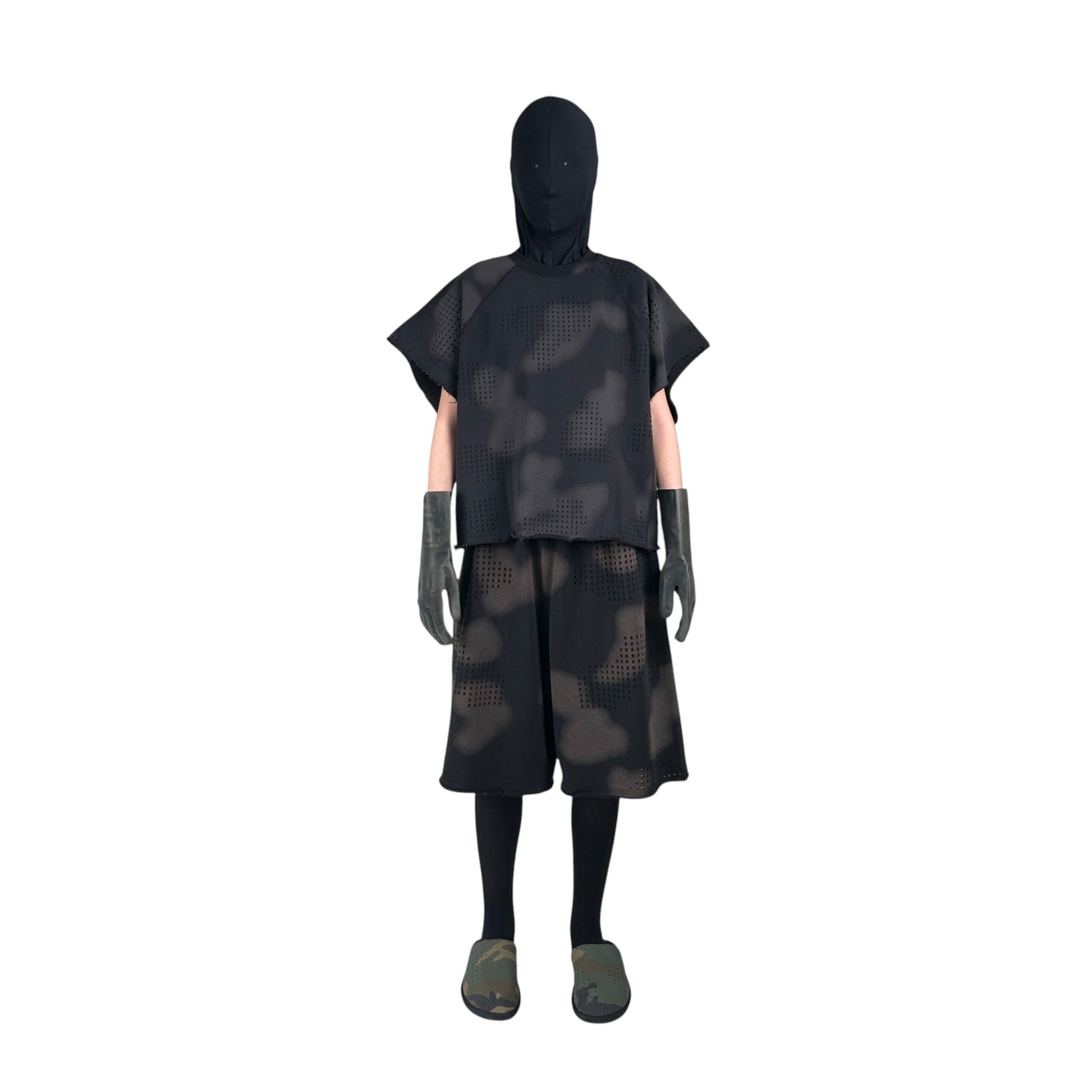 DINGYUNG ZHANG Grid Camo Panelled T-Shirt - DINGYUNG ZHANG