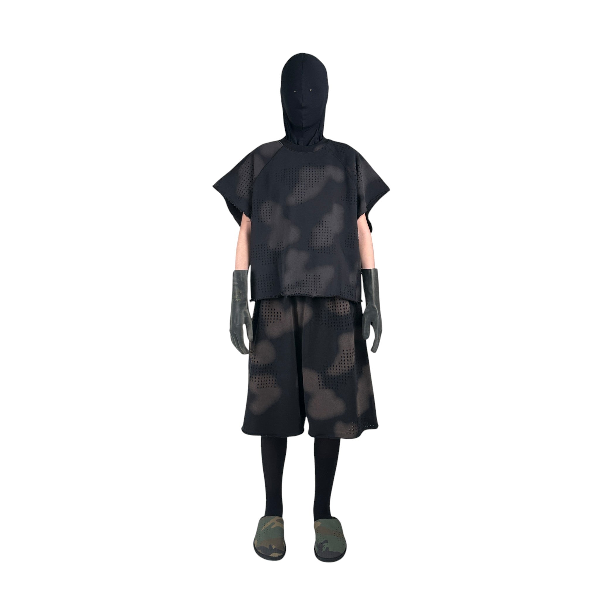 DINGYUNG ZHANG Grid Camo Panelled T-Shirt - DINGYUNG ZHANG