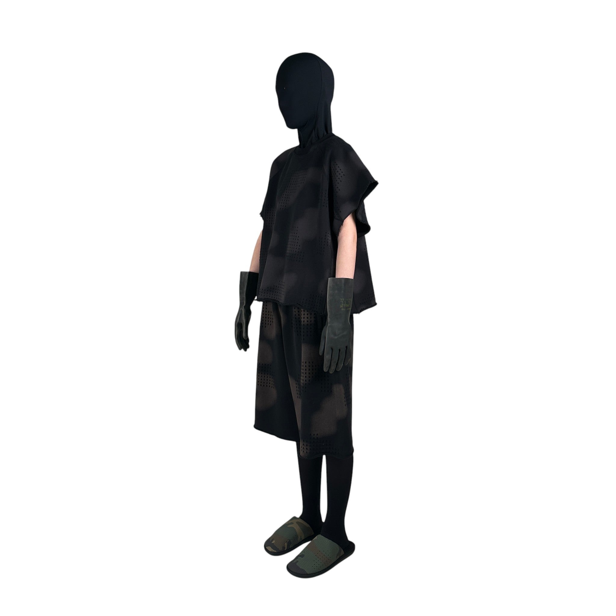 DINGYUNG ZHANG Grid Camo Panelled T-Shirt - DINGYUNG ZHANG