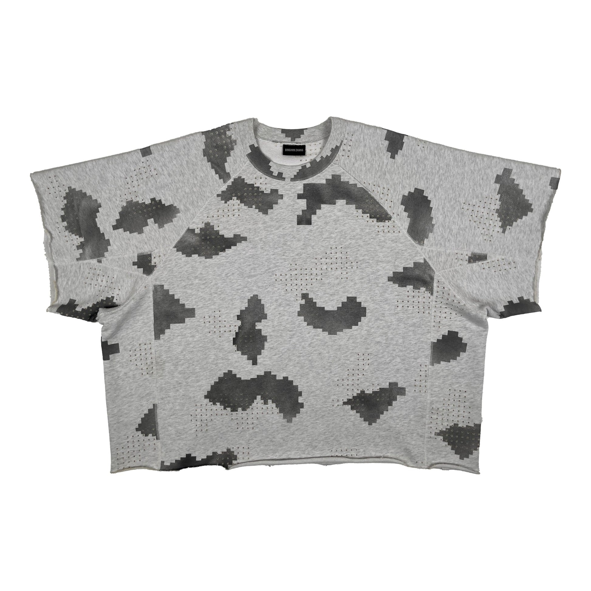 DINGYUNG ZHANG Grid Camo Panelled T-Shirt - DINGYUNG ZHANG