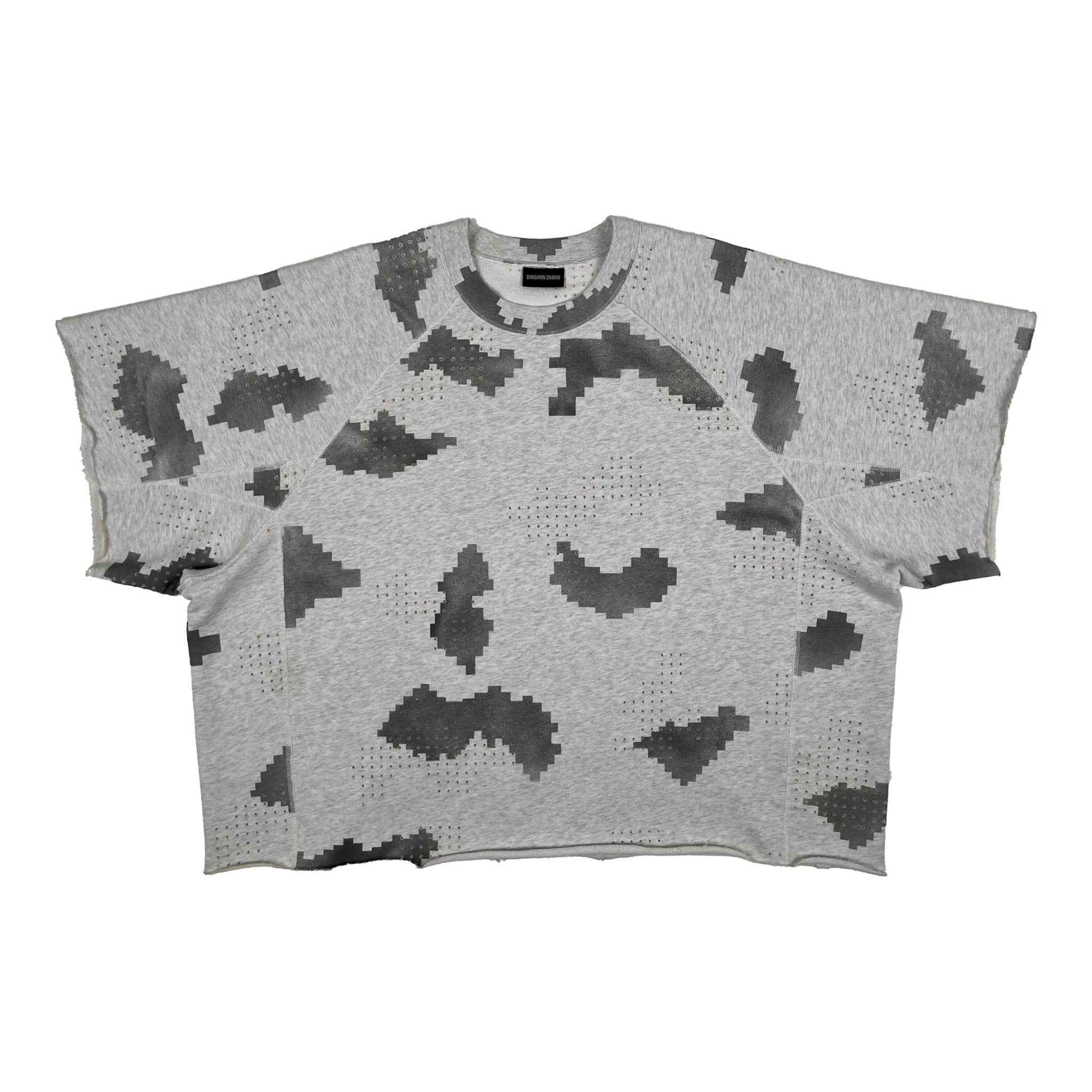 DINGYUNG ZHANG Grid Camo Panelled T-Shirt - DINGYUNG ZHANG