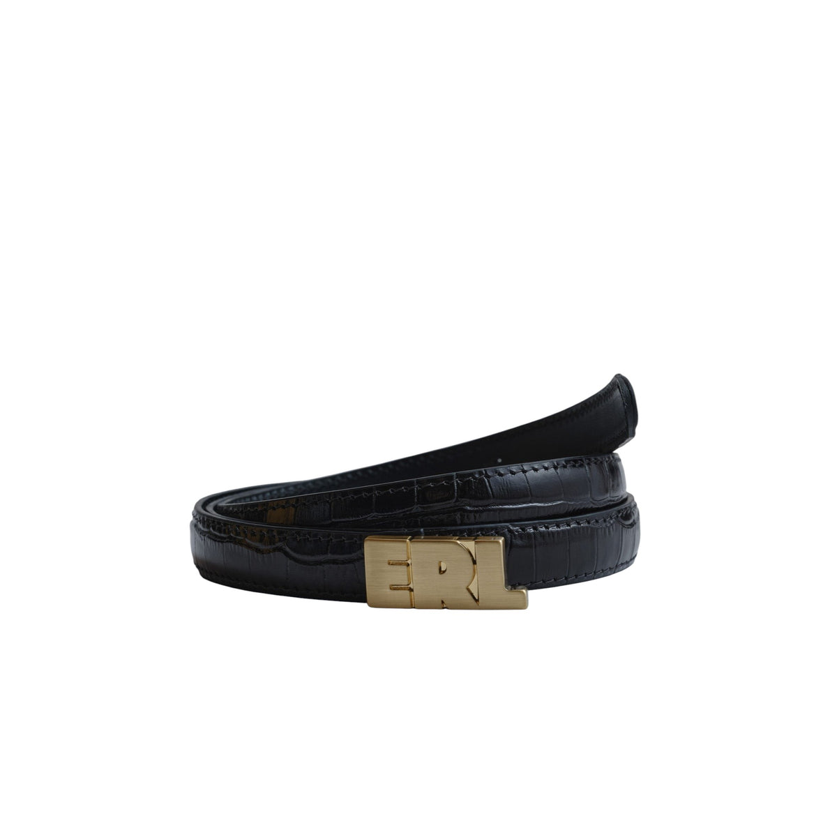 ERL Croc Belt Small Leather Black