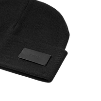 Juun.J Leather Patched Wool Solid Beanie - Juun.J
