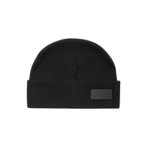 Juun.J Leather Patched Wool Solid Beanie - Juun.J