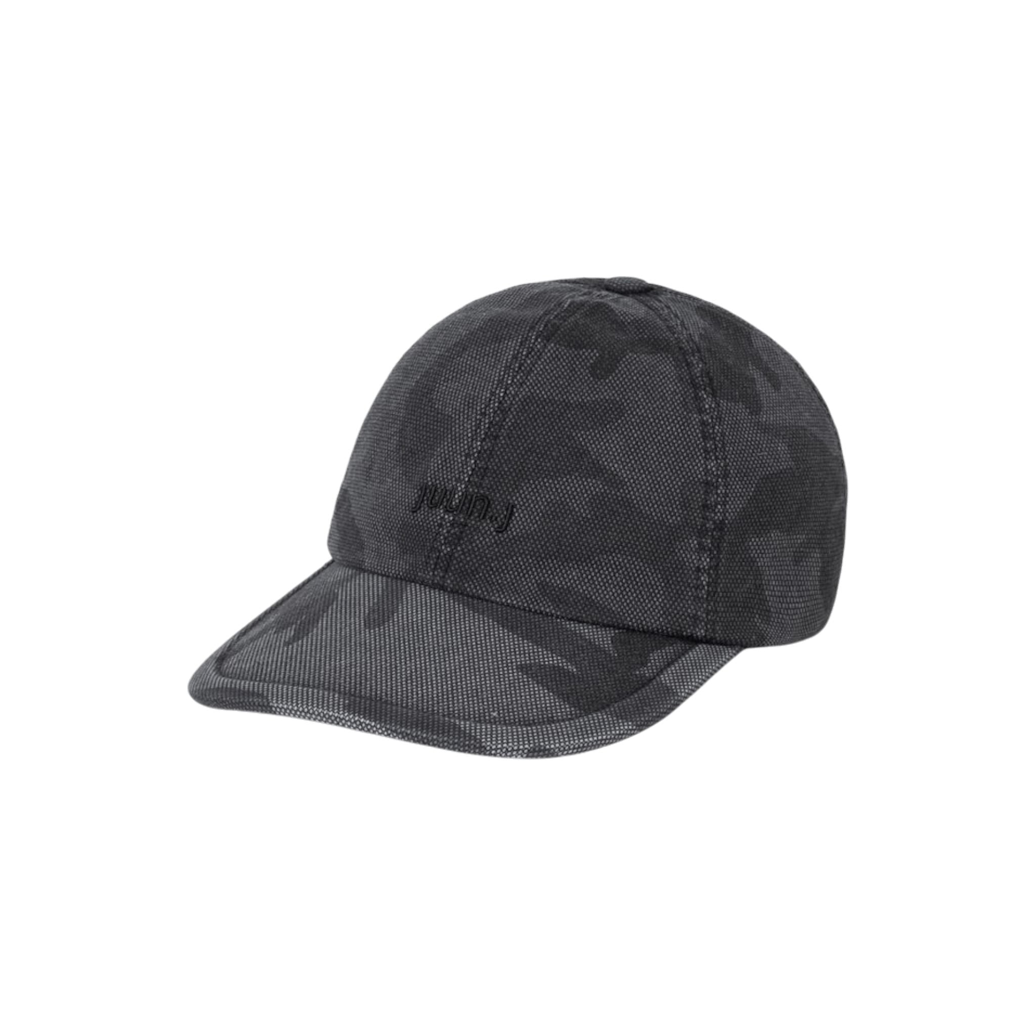 Juun.J Logo 6 - Panel Camo Oxford Cotton Ball Cap - Juun.J