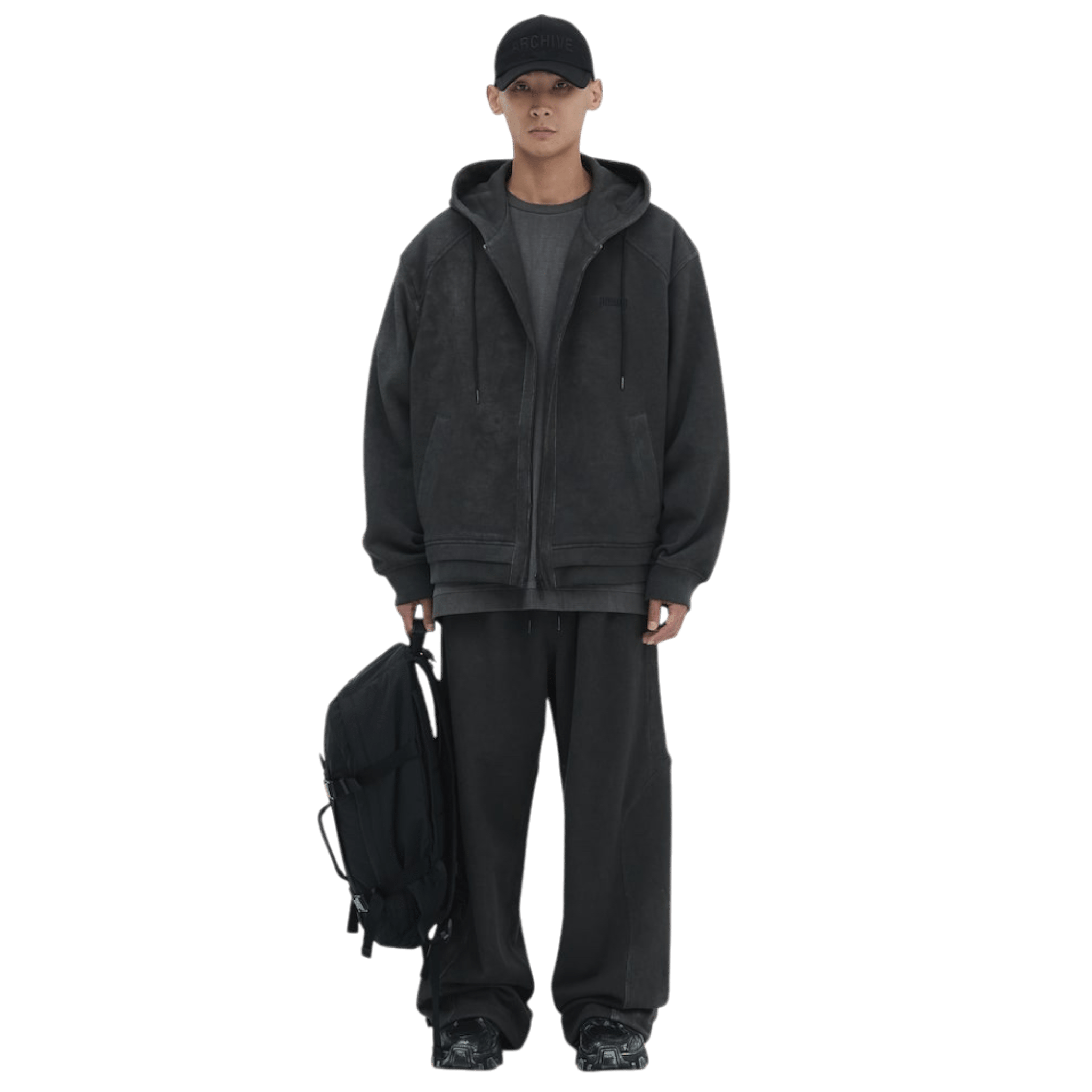 Juun.J Pigment Dyed Overfit Hooded Zip - Up Hoodie - Juun.J