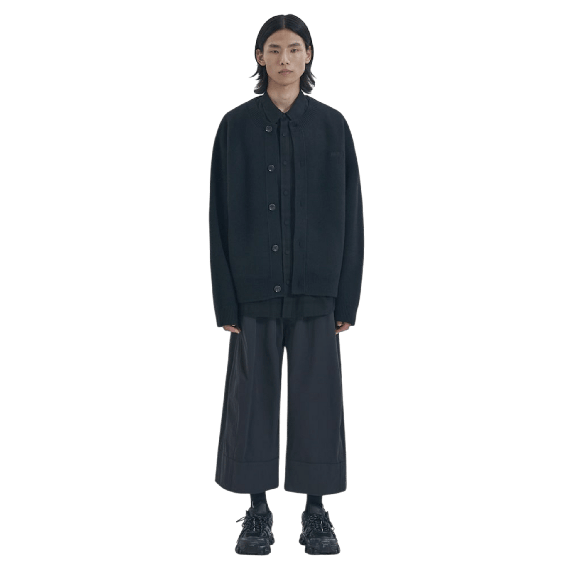 Juun.J Wool Knit Collarless Cardigan - Juun.J