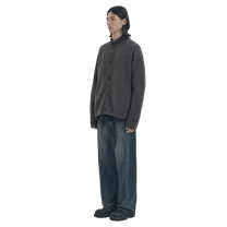 Juun.J Wool Knit Collarless Cardigan Brown - Juun.J