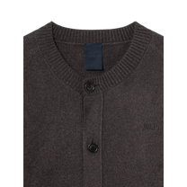 Juun.J Wool Knit Collarless Cardigan Brown - Juun.J
