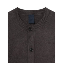 Juun.J Wool Knit Collarless Cardigan Brown - Juun.J
