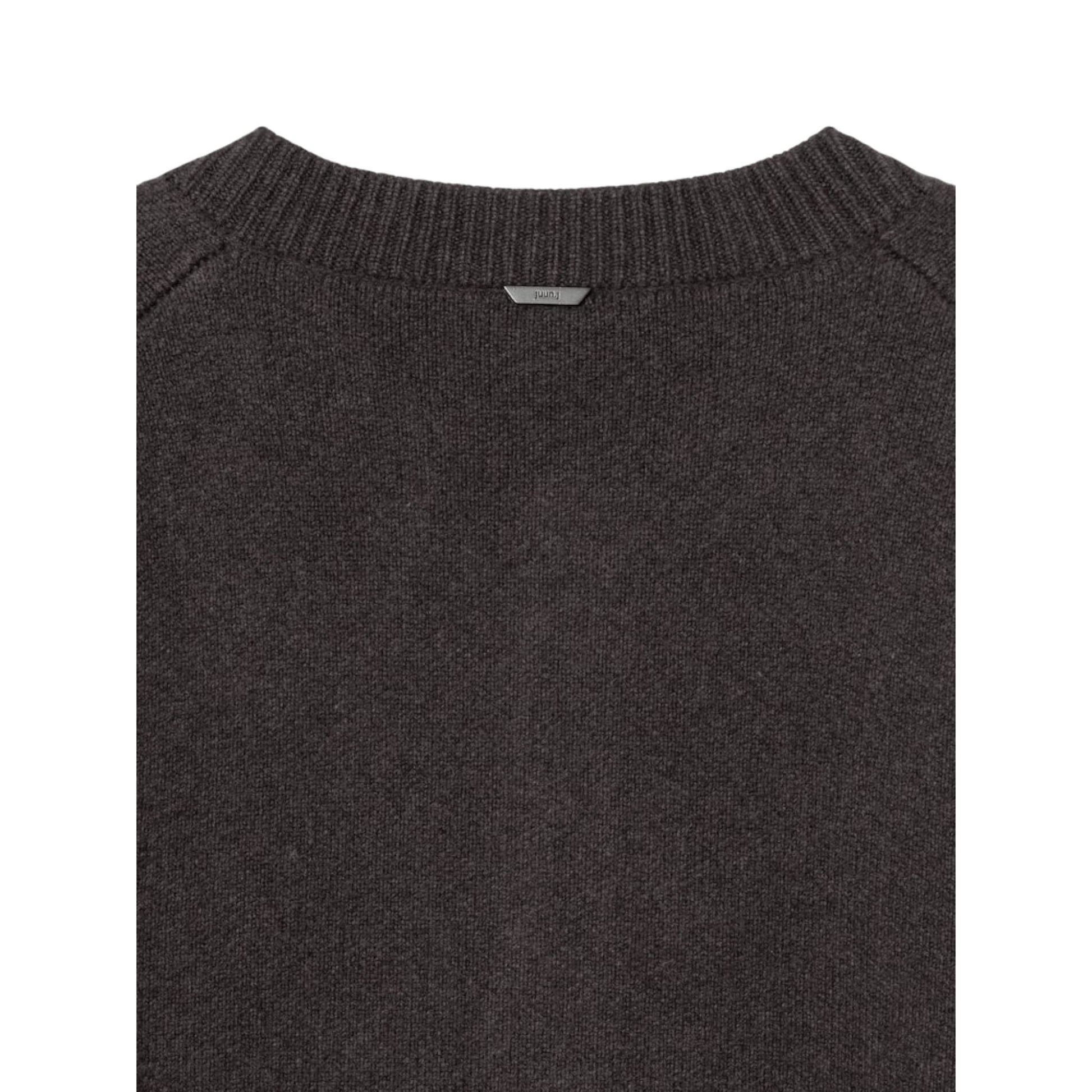 Juun.J Wool Knit Collarless Cardigan Brown - Juun.J