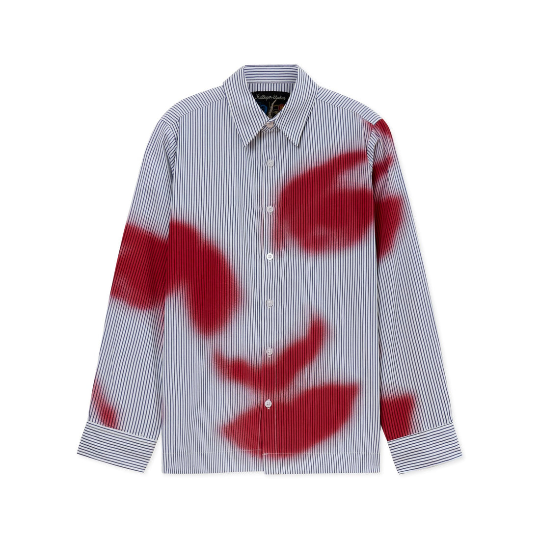 Kidsuper Studios Blurry Face Airbrush Striped Button up Red - Kidsuper Studios