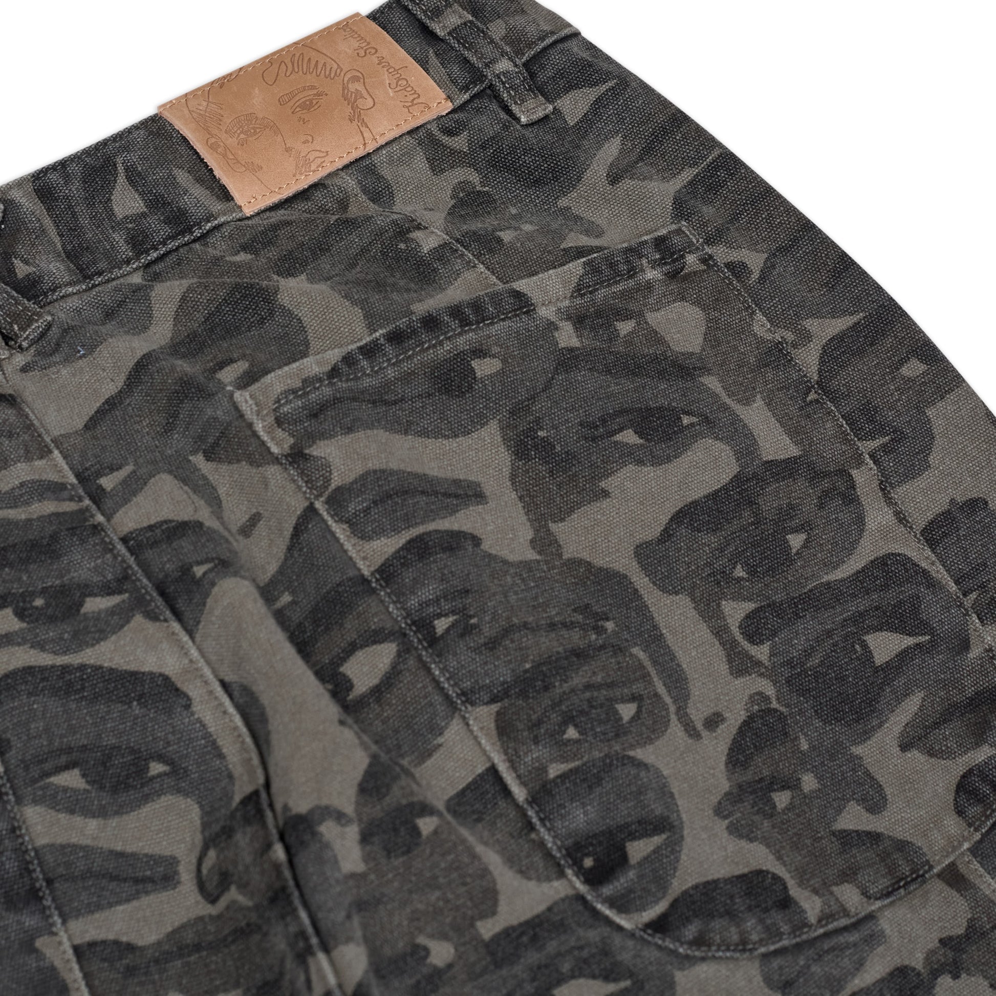 Kidsuper Studios Face Camo Wide Leg Jean [Black] - KidSuper Studios