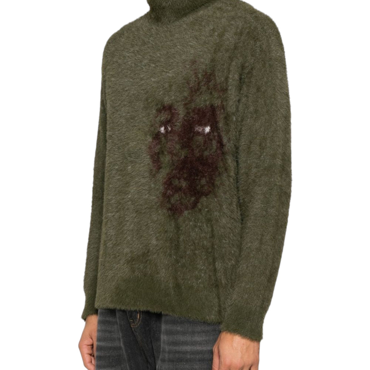 KidSuper Studios Fuzzy Knit Hatched Face Turtle Neck - KidSuper Studios
