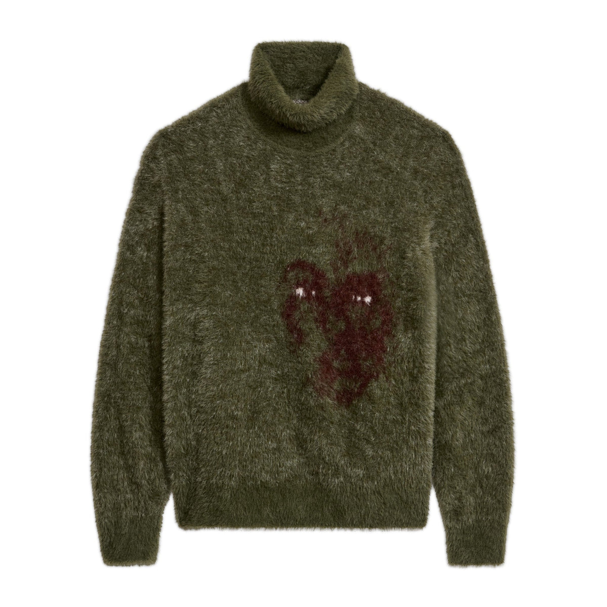 KidSuper Studios Fuzzy Knit Hatched Face Turtle Neck - KidSuper Studios