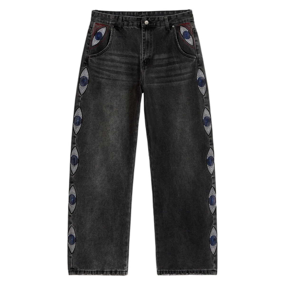 KidSuper Studios Gemstone Eye Embroidery Jean - Black - KidSuper Studios