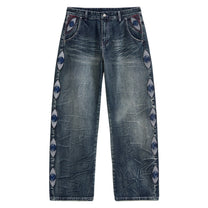 KidSuper Studios Gemstone Eye Embroidery Jean - Washed Blue - KidSuper Studios