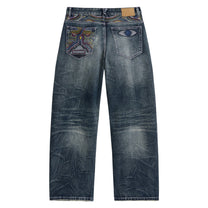 KidSuper Studios Gemstone Eye Embroidery Jean - Washed Blue - KidSuper Studios