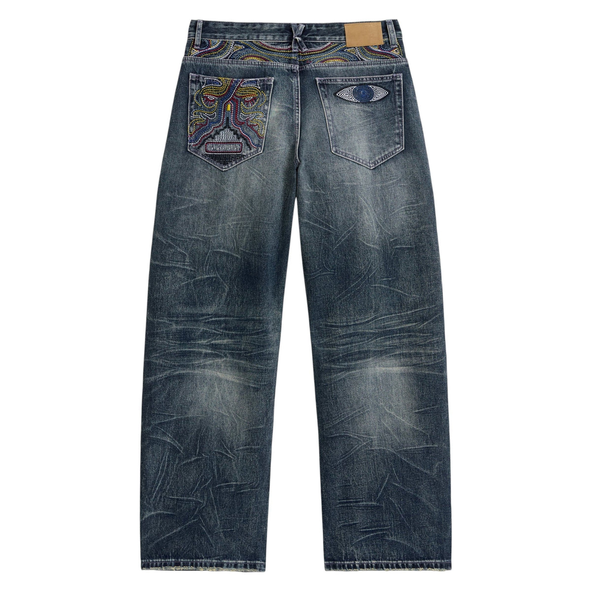 KidSuper Studios Gemstone Eye Embroidery Jean - Washed Blue - KidSuper Studios