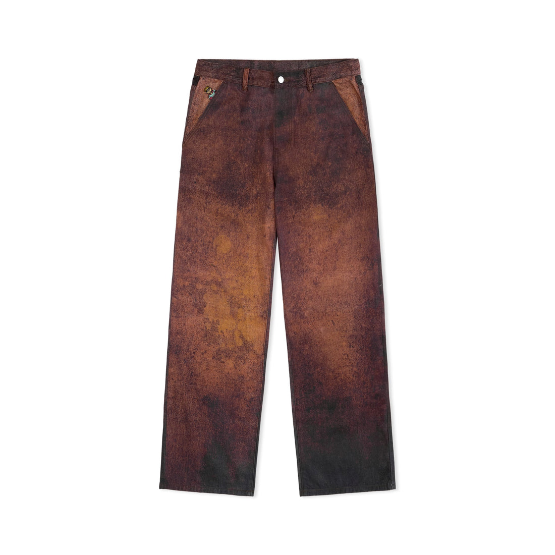 Kidsuper Studios Printed Distressed Baggy pant Burnt Red - Kidsuper Studios