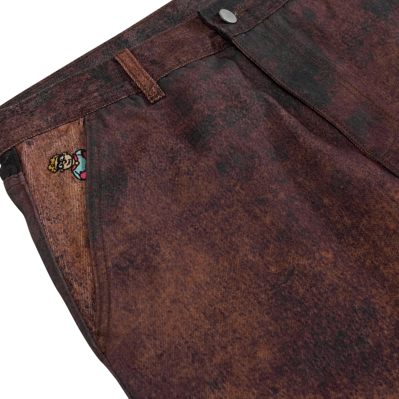 Kidsuper Studios Printed Distressed Baggy pant Burnt Red - Kidsuper Studios
