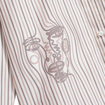 KidSuper Studios Striped Face Button Up - White - KidSuper Studios