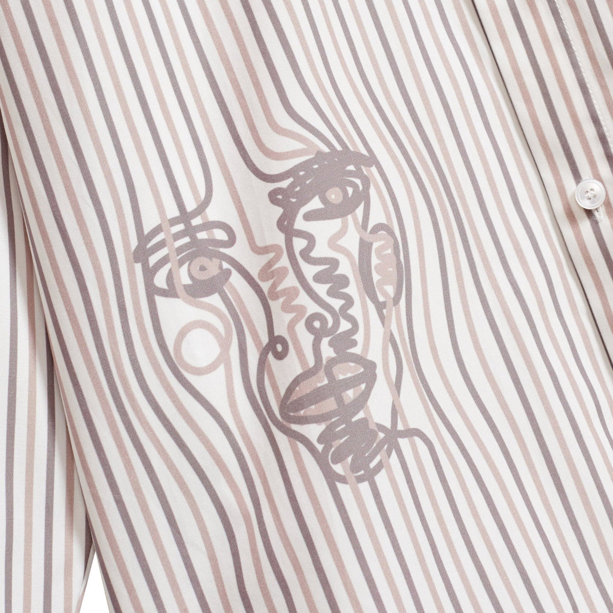 KidSuper Studios Striped Face Button Up - White - KidSuper Studios