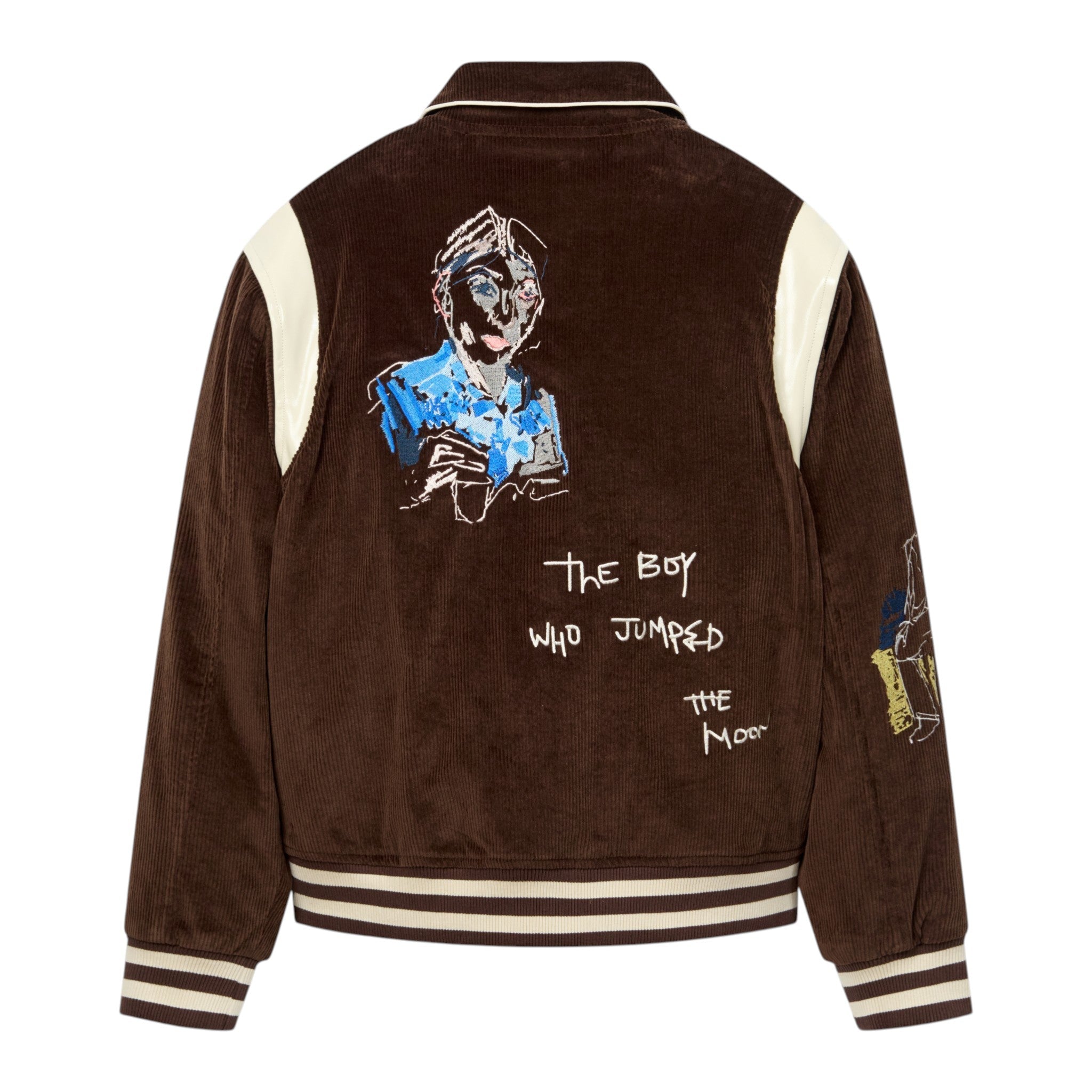 KidSuper Studios Washed Corduroy Embroidered Faces Jacket - KidSuper Studios