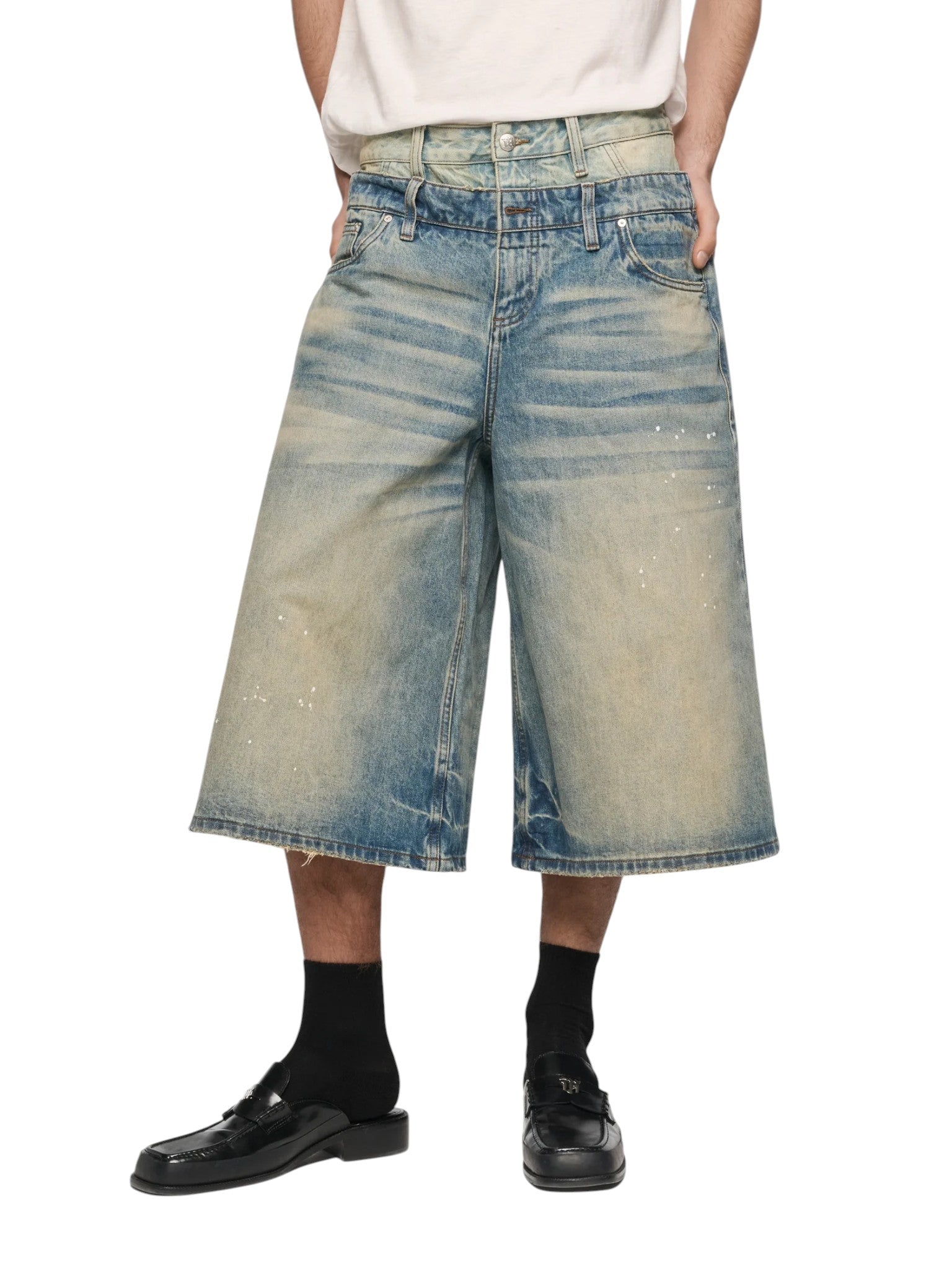 MISBHV 2in1 Denim Dirt Baggy Shorts - MISBHV