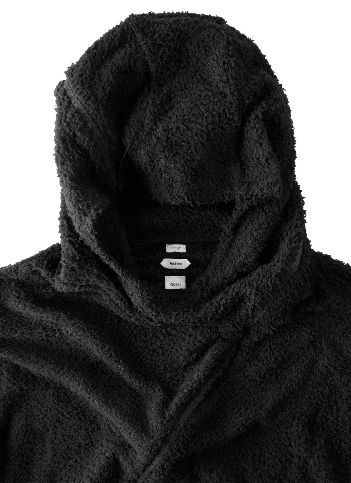 Post Archive Faction Curved Fleece Hoodie (2026) Black - POST ARCHIVE FACTION (PAF)