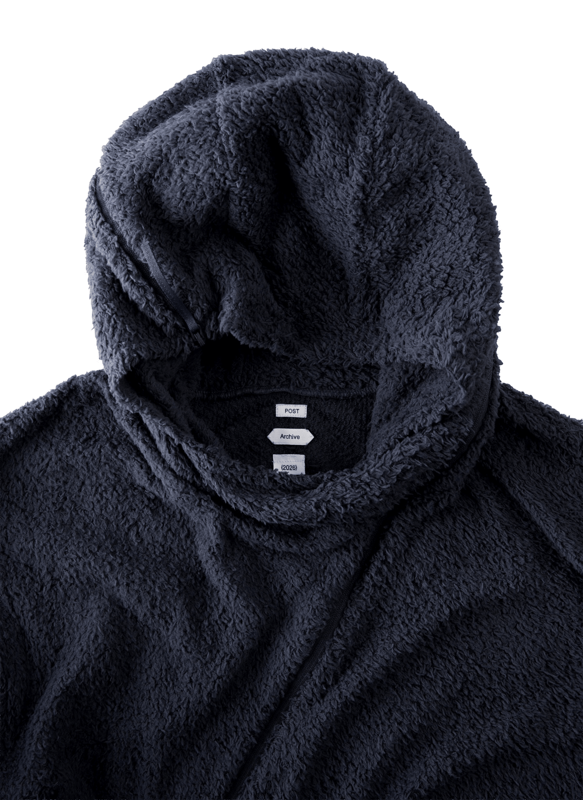 Post Archive Faction Curved Fleece Hoodie (2026) Navy - POST ARCHIVE FACTION (PAF)