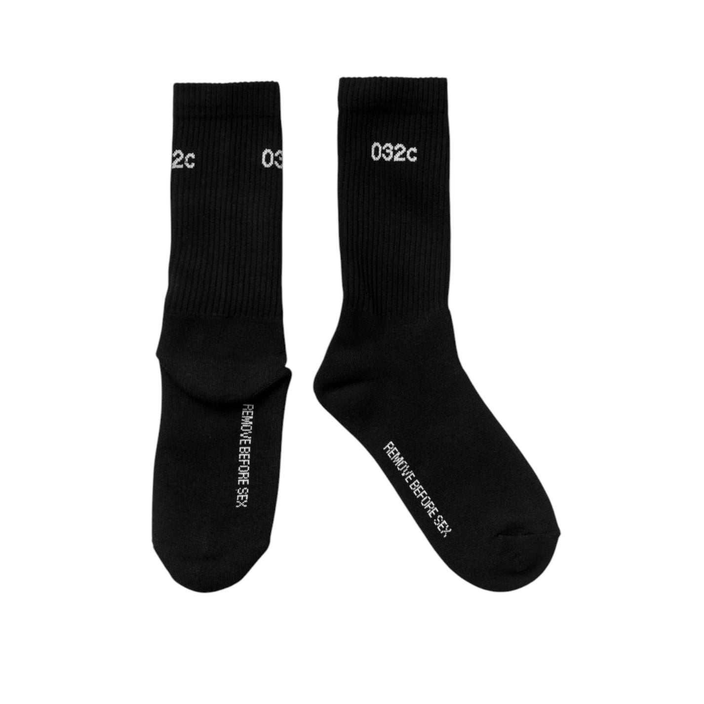 &#39;&#39;Remove Before Sex&#39;&#39; Crew Socks Black/White - 032C
